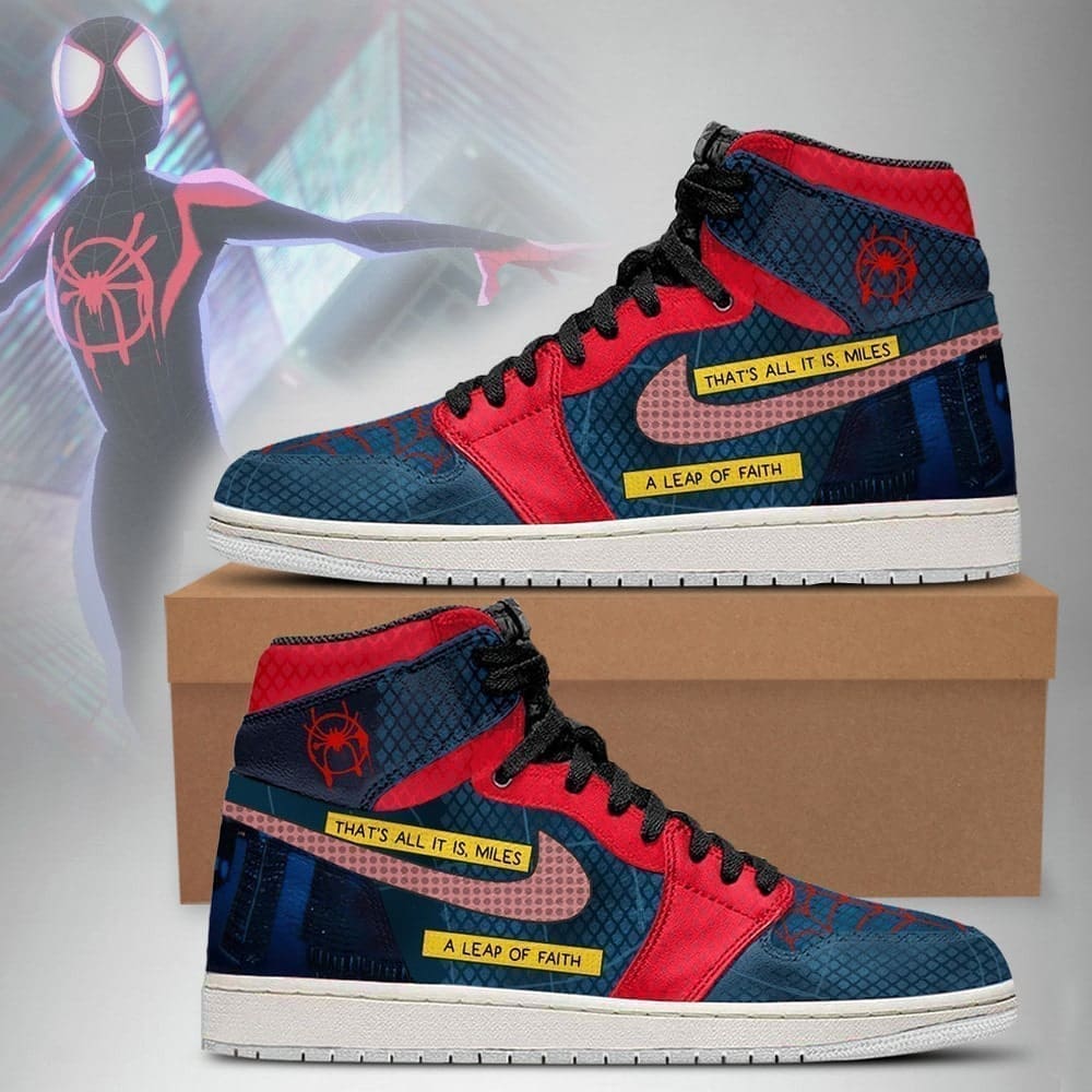 JWFancy Spider-Man Miles Morales AJ1 High Sneakers Shoes For Men And Women