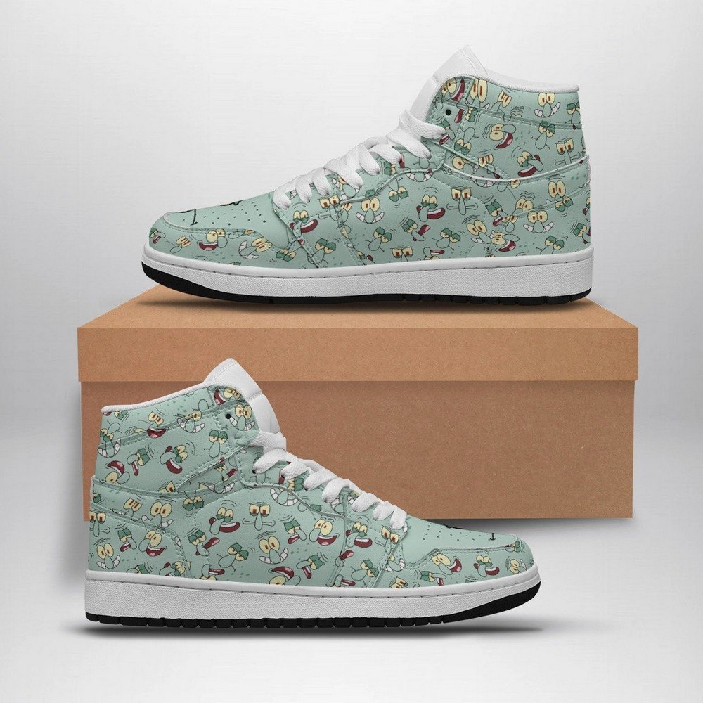 JWFancy Squidward Faces AJ1 High Sneakers Shoes For Men And Women