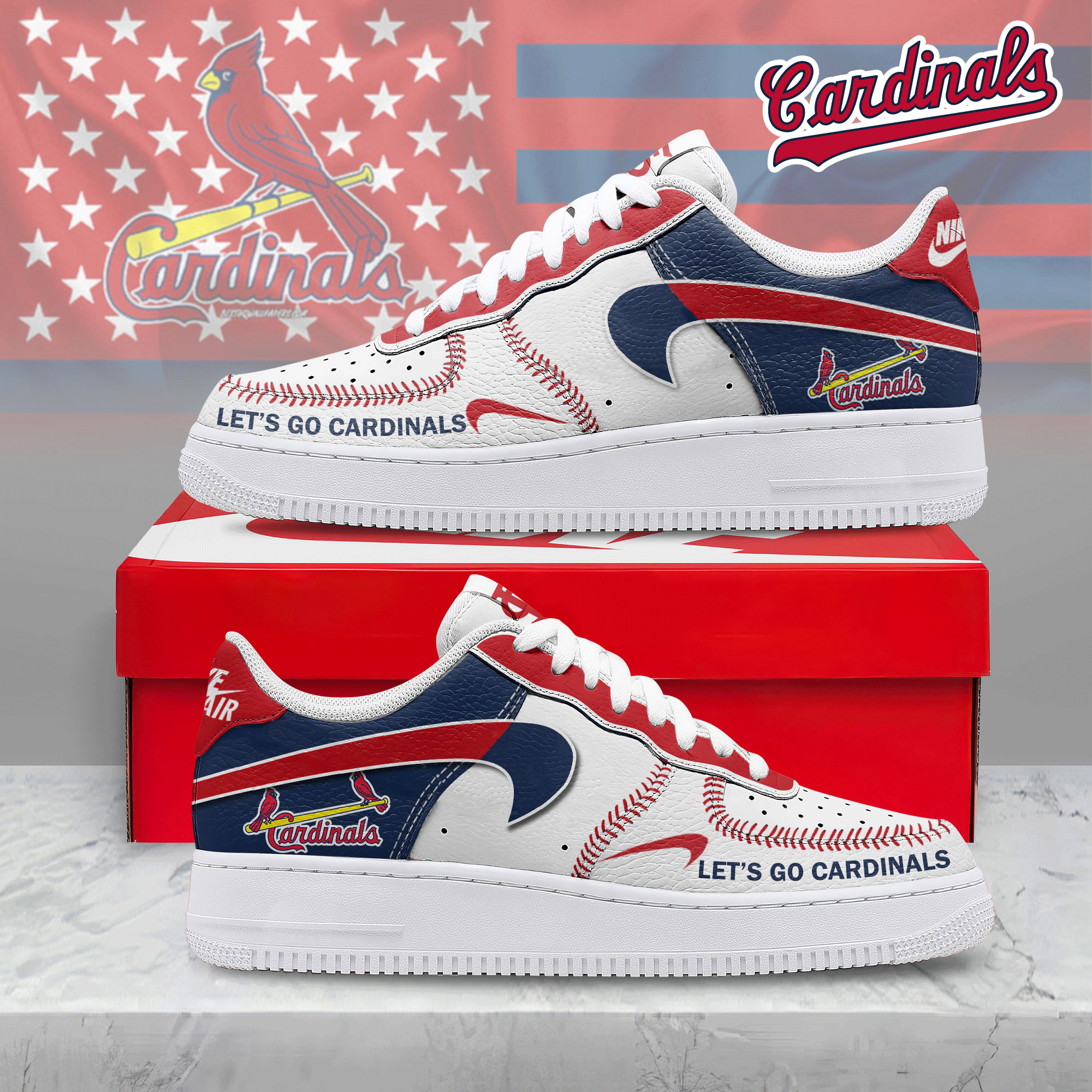 JWFancy St. Louis Cardinals Air Low-Top Sneakers Shoes For Men And Women