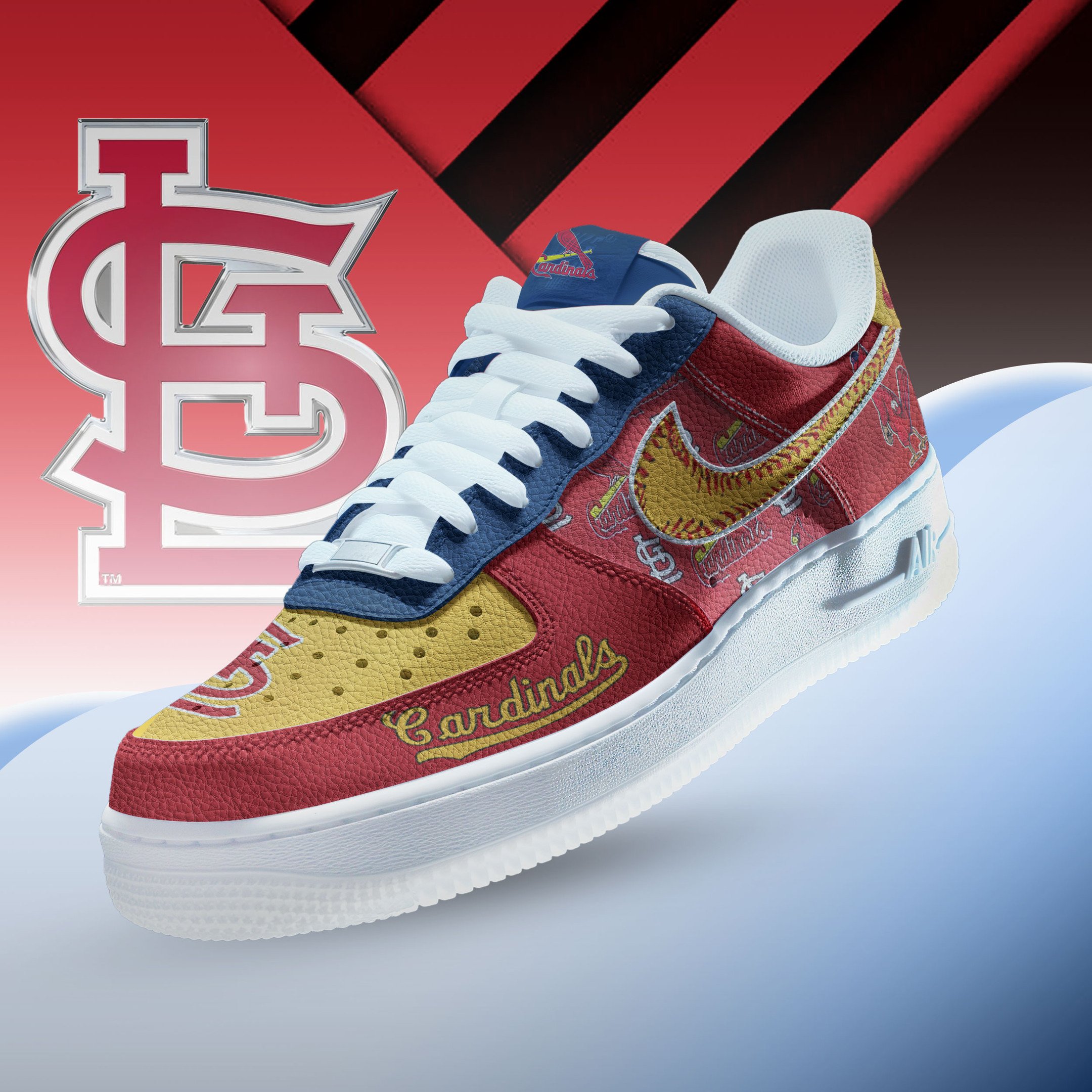 JWFancy St. Louis Cardinals Air Low-Top Sneakers Shoes For Men And Women
