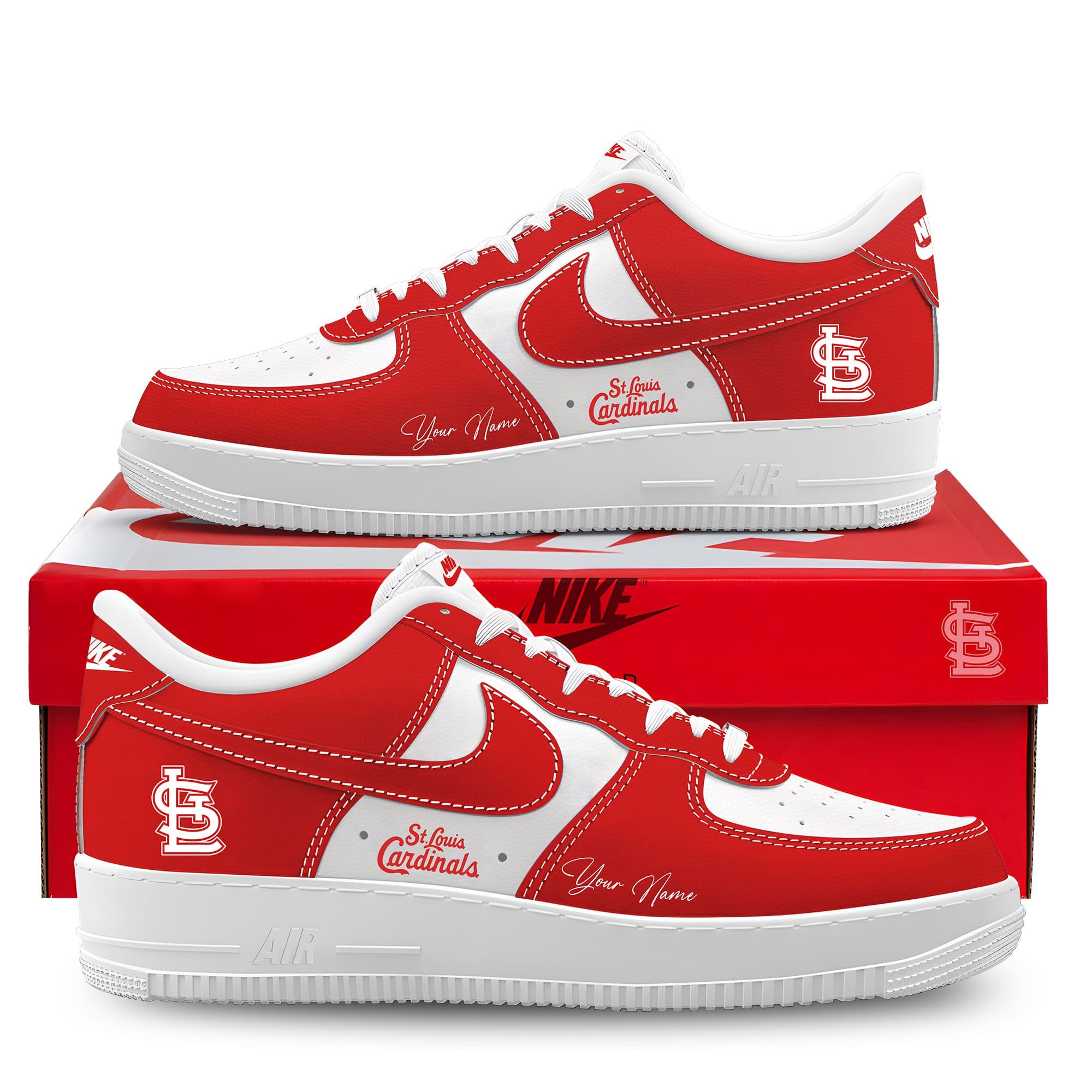 JWFancy St. Louis Cardinals Air Low-Top Sneakers Shoes For Men And Women