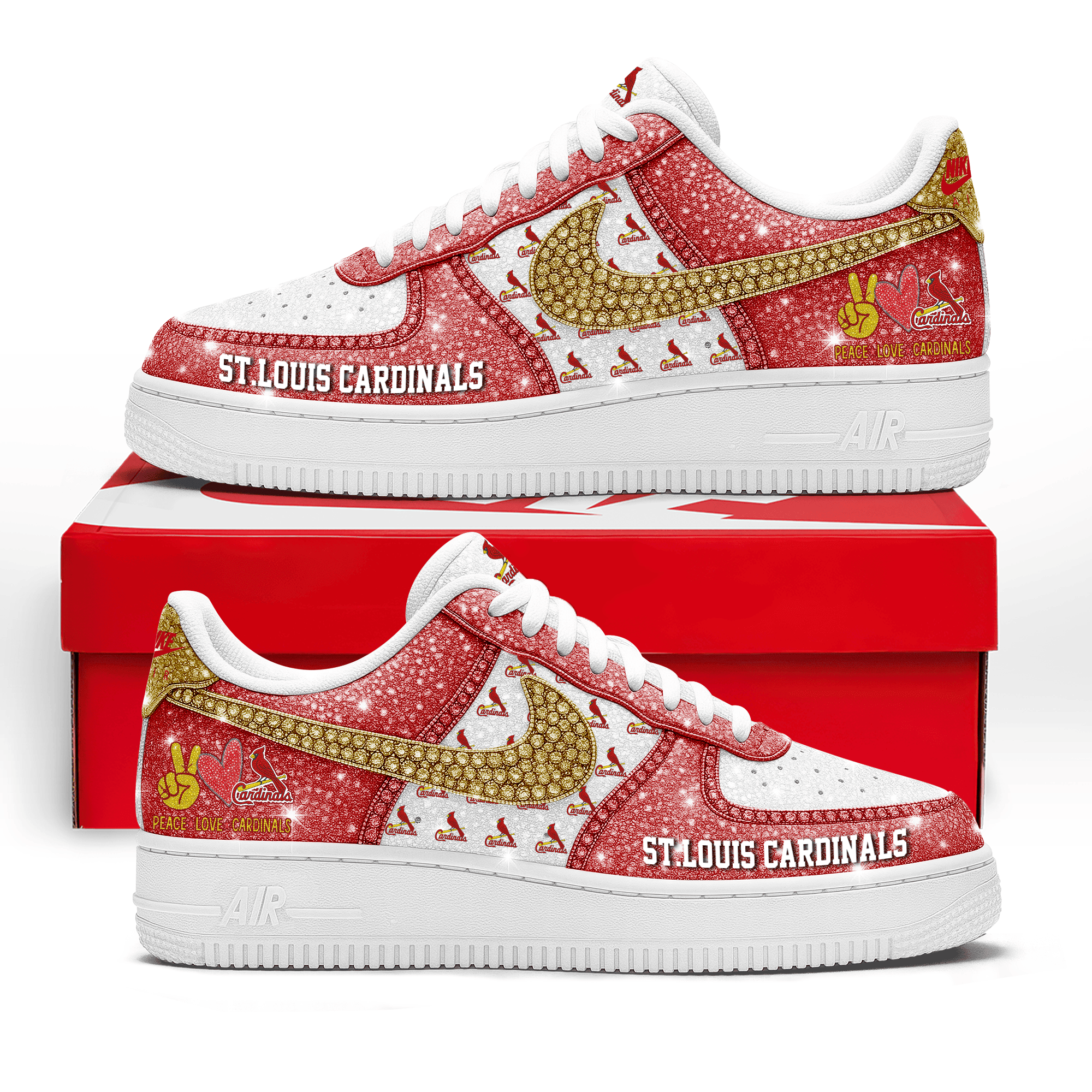 JWFancy St.Louis Cardinals Air Low-Top Sneakers Shoes For Men And Women