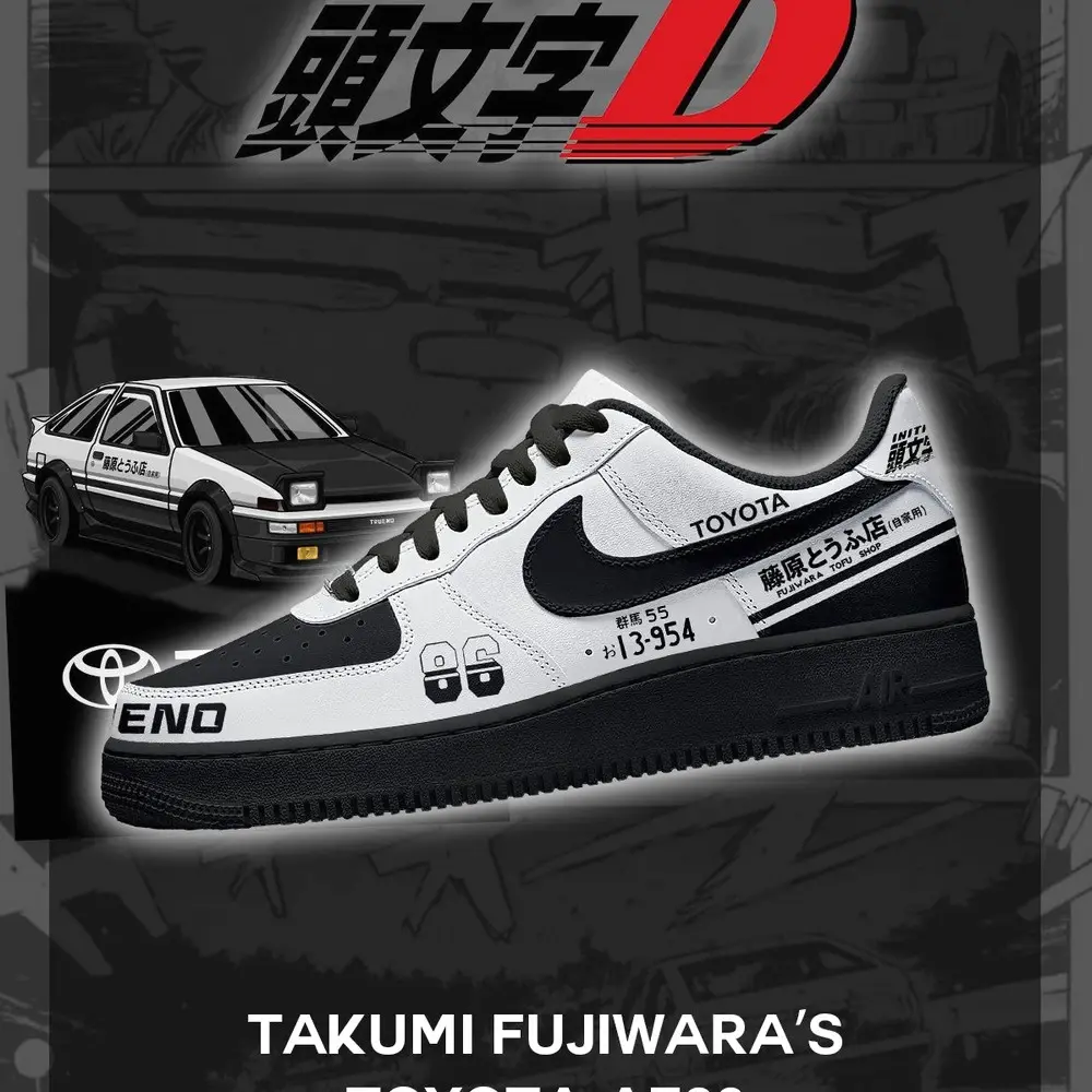 JWFancy Takumi Fujiwara AE86 V.2 Air Low-Top Sneakers Shoes For Men And Women