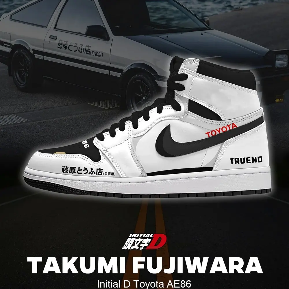 JWFancy Takumi Fujiwara's AE86 V.1 AJ1 High Sneakers Shoes For Men And Women