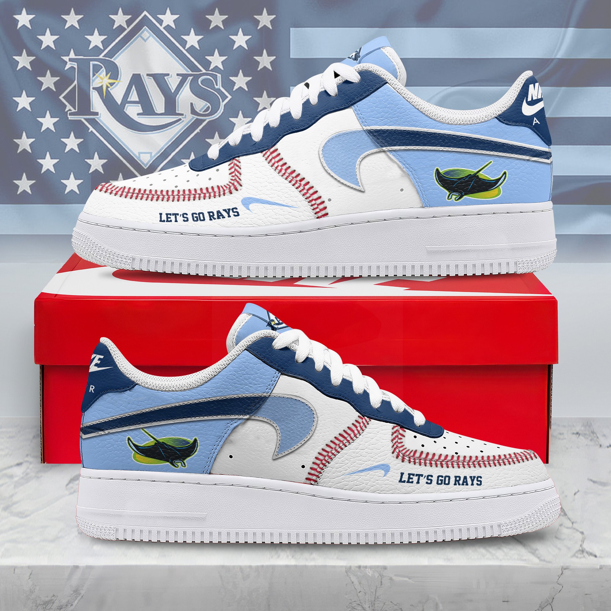 JWFancy Tampa Bay Rays Air Low-Top Sneakers Shoes For Men And Women