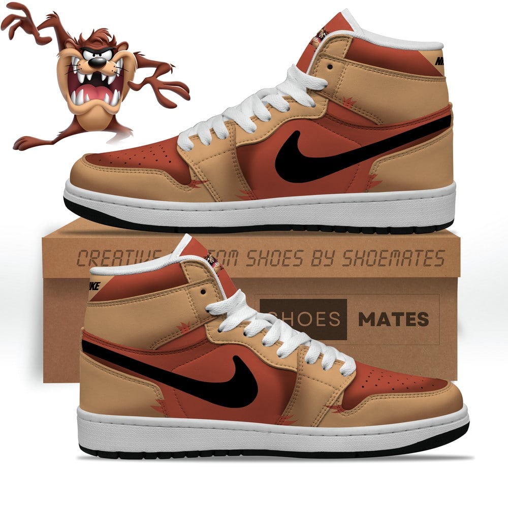 JWFancy Tasmanian Devil Looney Tunes AJ1 High Sneakers Shoes For Men And Women
