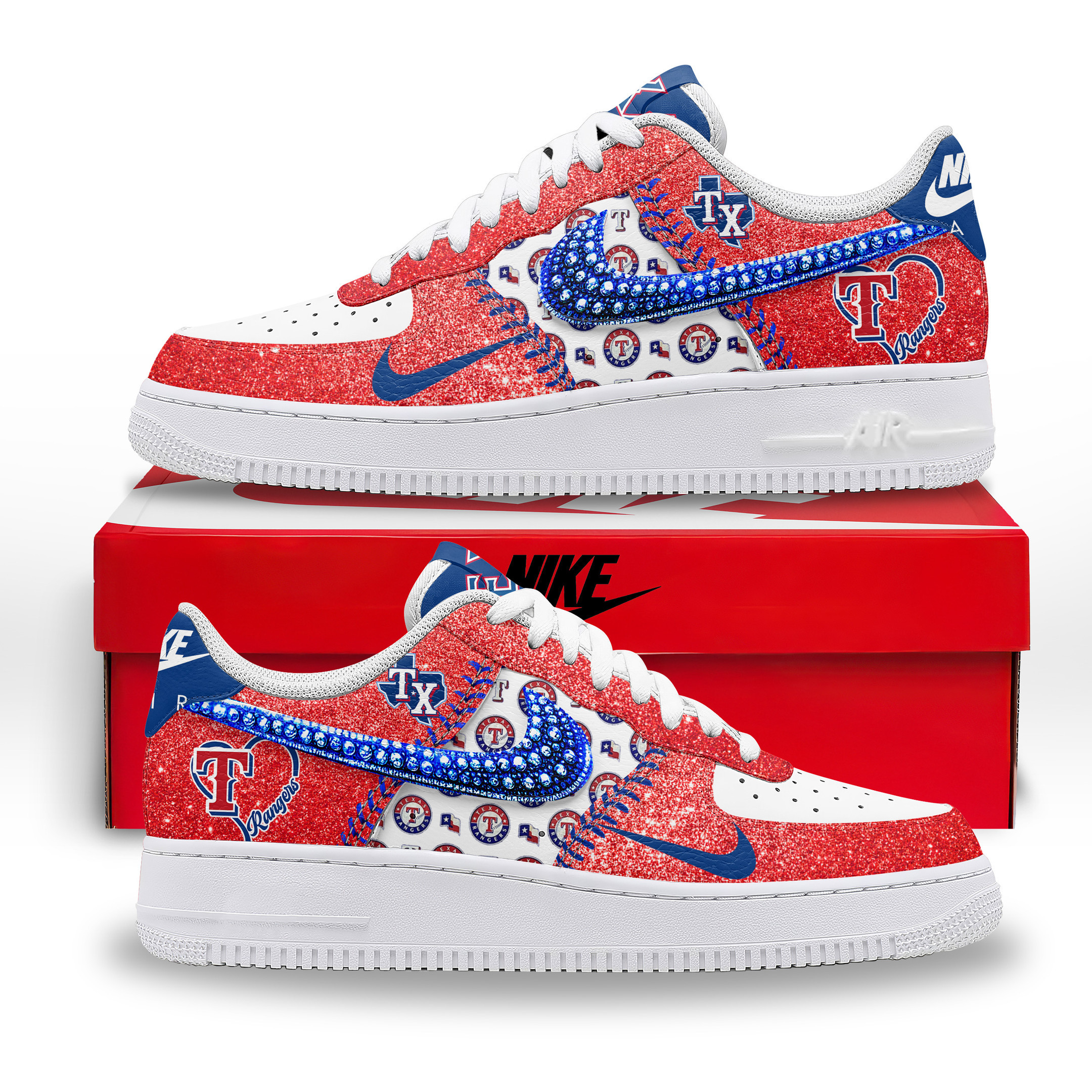 JWFancy Texas Rangers Air Low-Top Sneakers Shoes For Men And Women