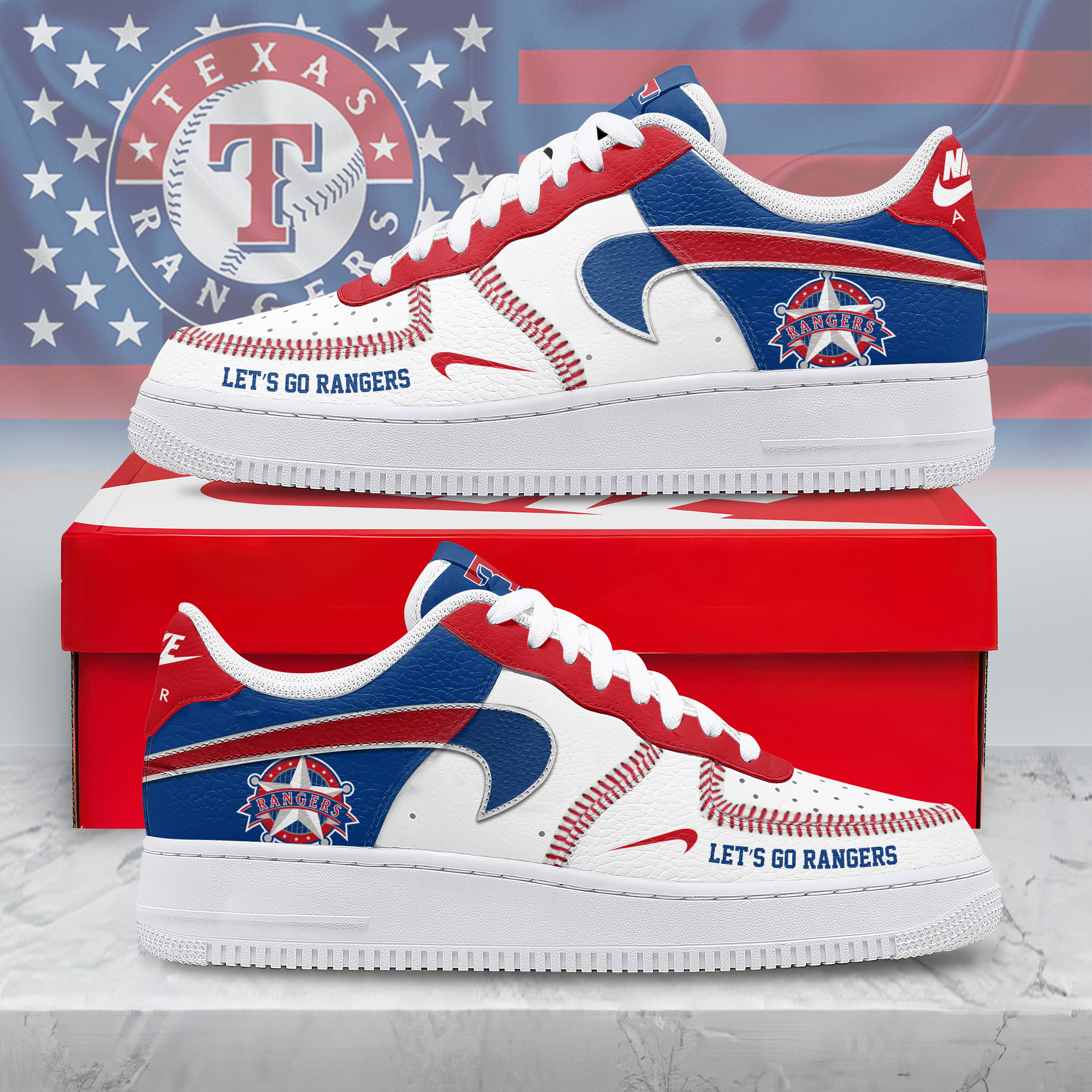 JWFancy Texas Rangers Air Low-Top Sneakers Shoes For Men And Women