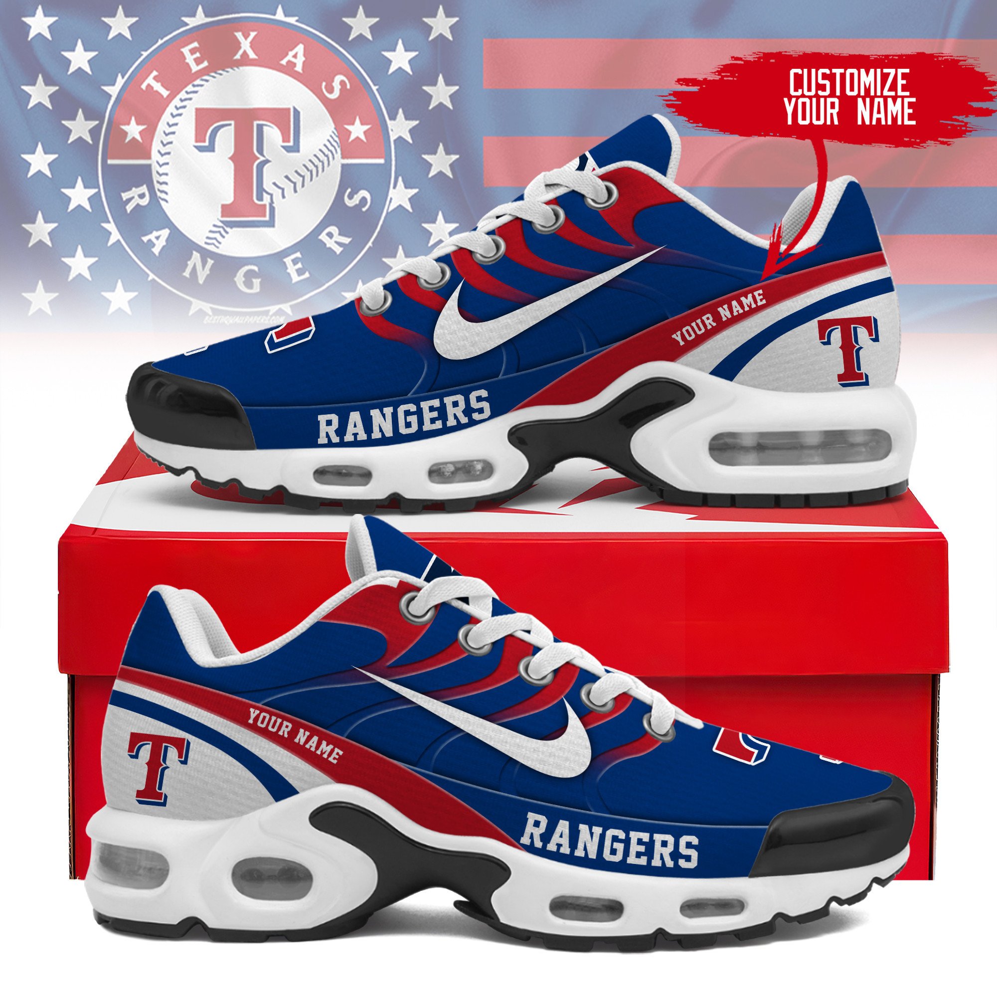JWFancy Texas Rangers TN Shoes Sneakers For Men And Women