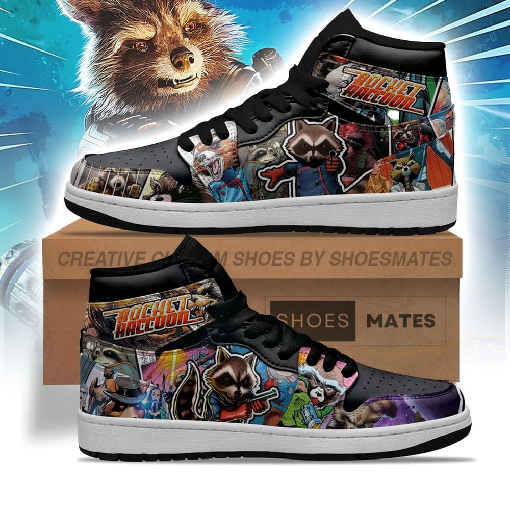 JWFancy The Avengers Rocket Raccoon AJ1 High Sneakers Shoes For Men And Women