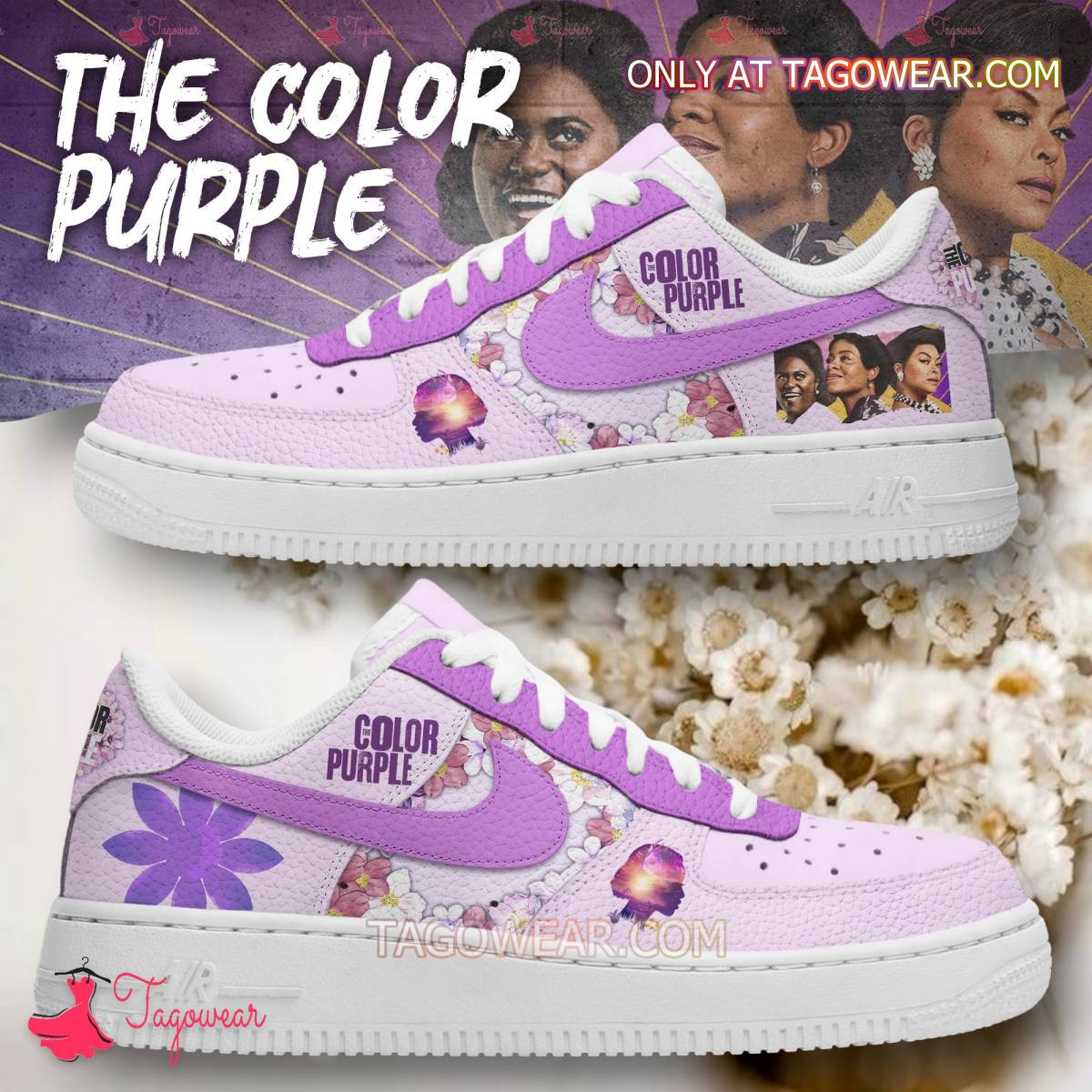 JWFancy The Color Purple Air Low-Top Sneakers Shoes For Men And Women