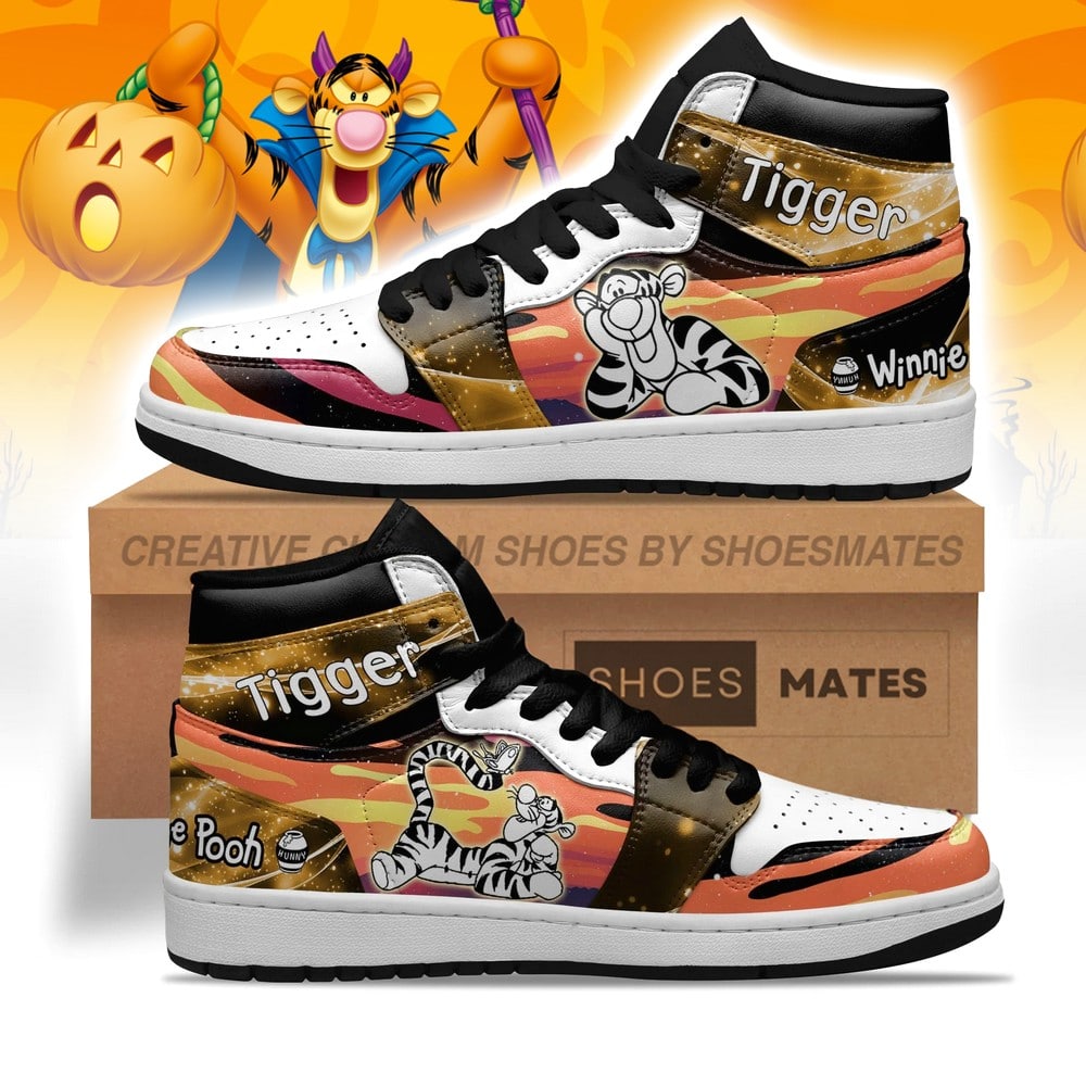 JWFancy Tigger Winnie the Pooh AJ1 High Sneakers Shoes For Men And Women