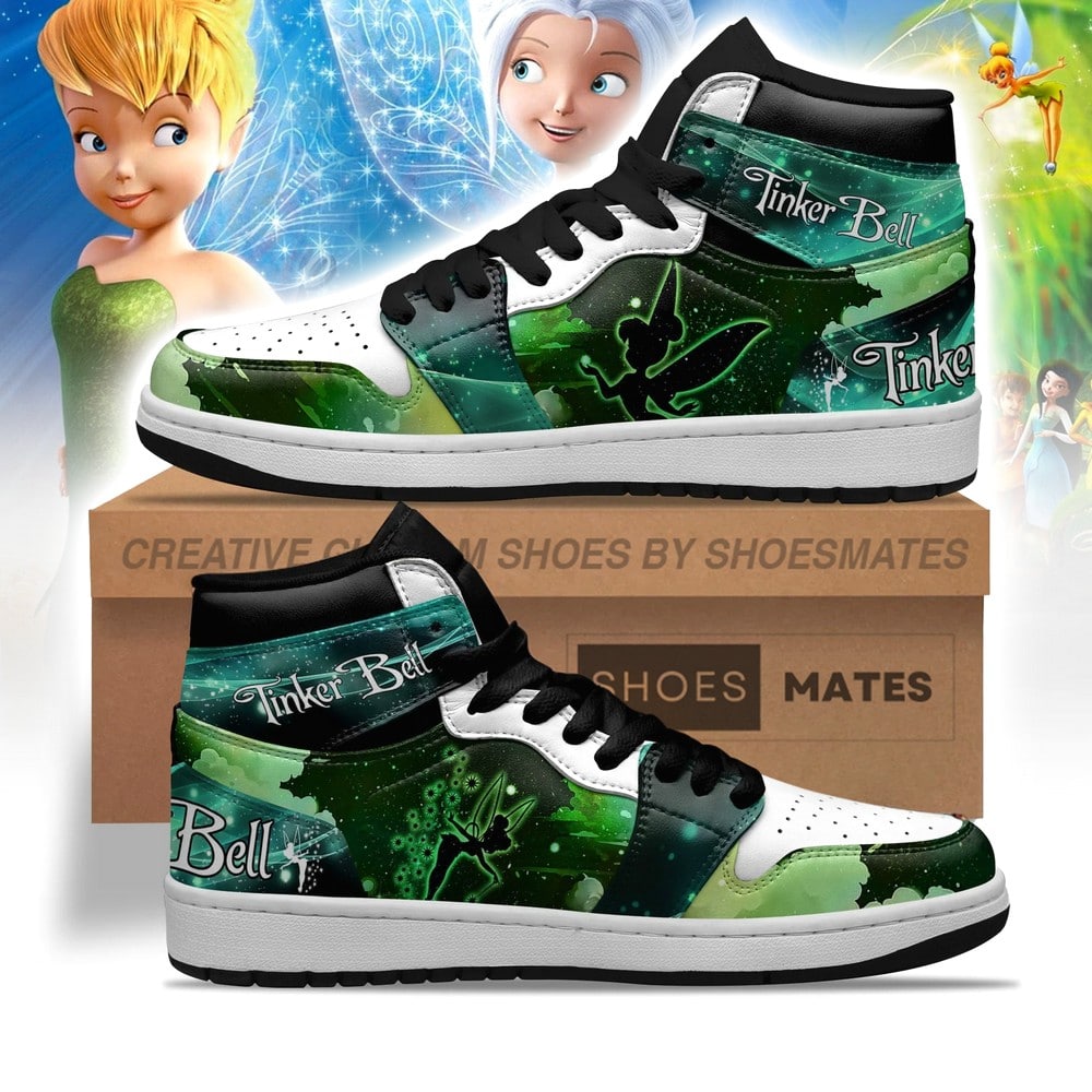 JWFancy Tinker Bell AJ1 High Sneakers Shoes For Men And Women