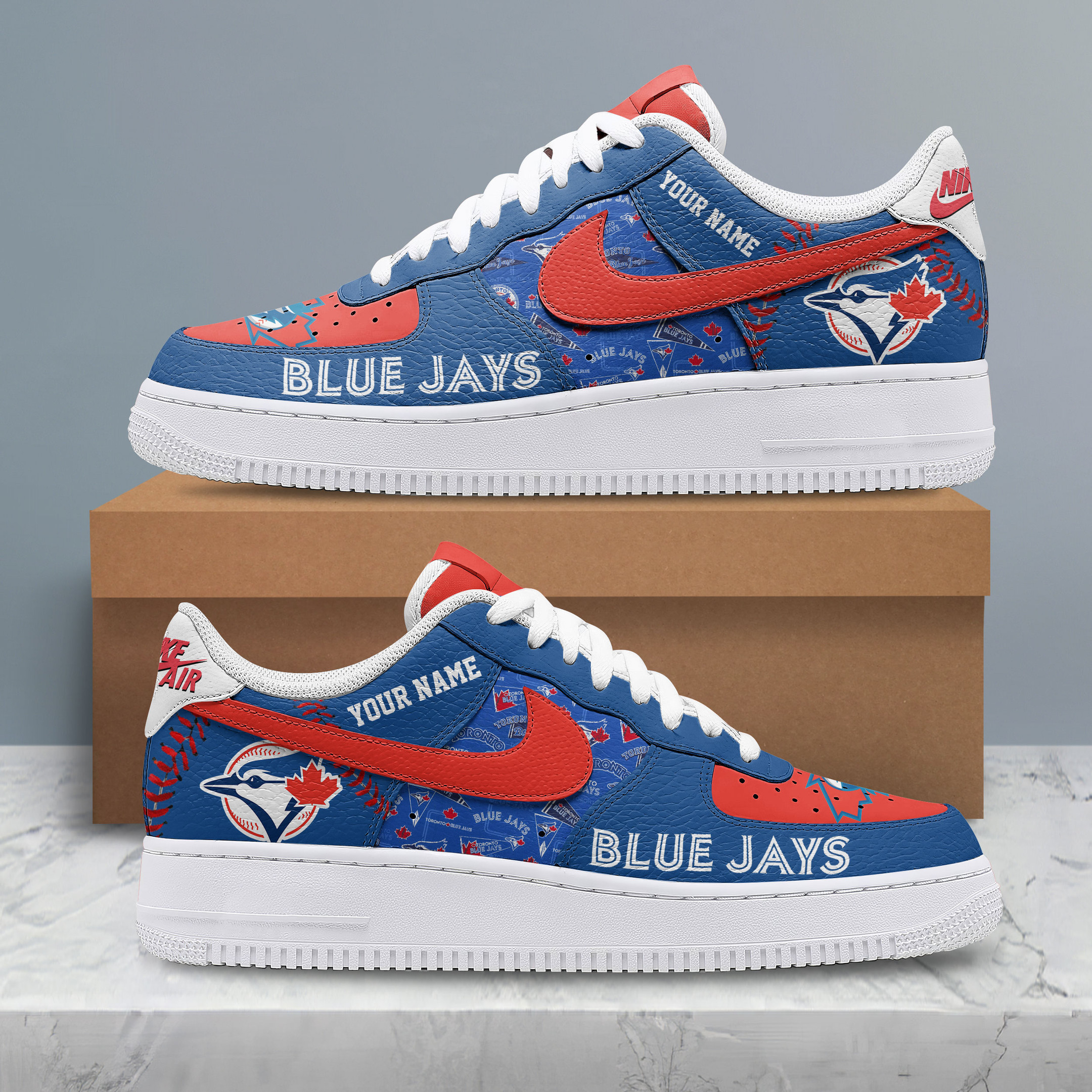 JWFancy Toronto Blue Jays Air Low-Top Sneakers Shoes For Men And Women