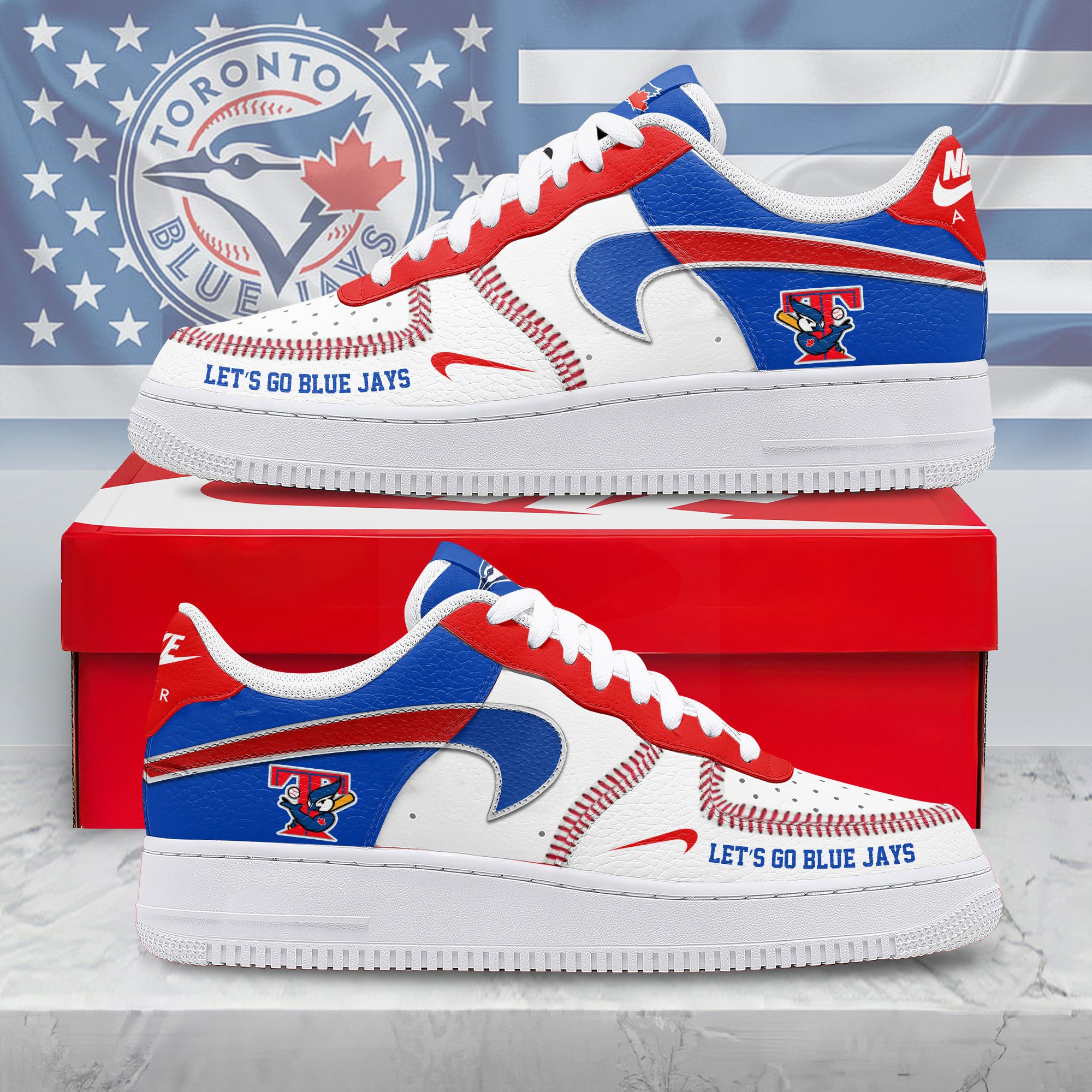 JWFancy Toronto Blue Jays Air Low-Top Sneakers Shoes For Men And Women