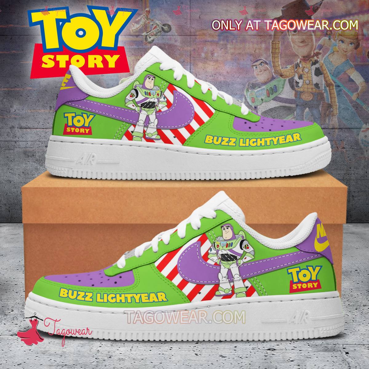 JWFancy Toy Story Buzz Lightyear Air Low-Top Sneakers Shoes For Men And Women