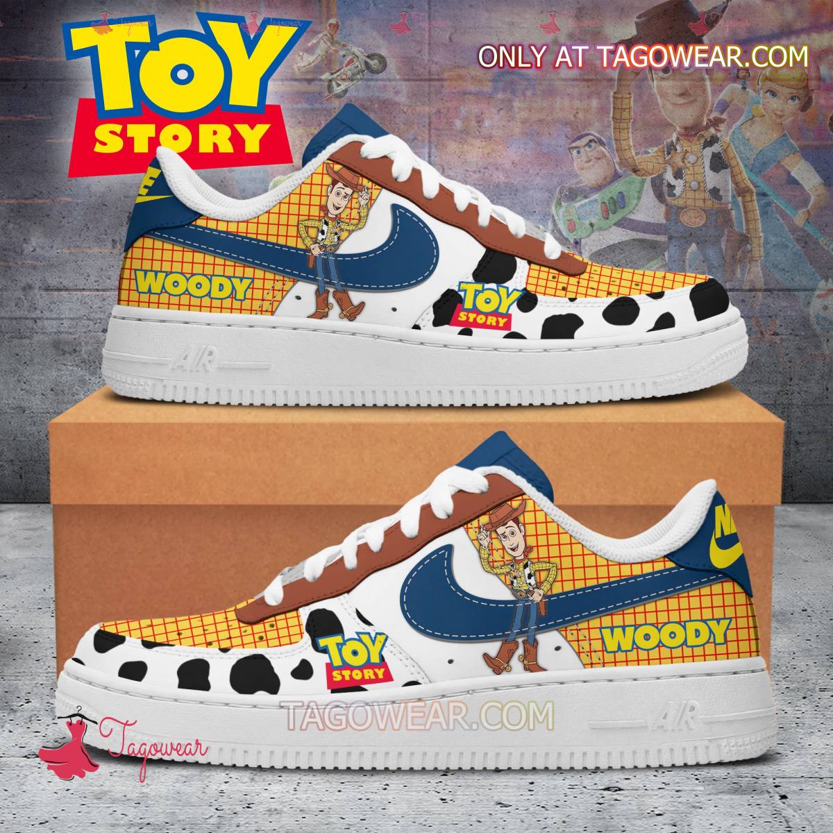 JWFancy Toy Story Woody Air Low-Top Sneakers Shoes For Men And Women