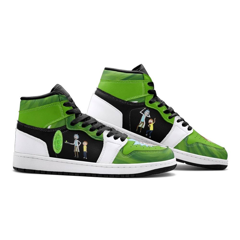 JWFancy Travel Time Rick And Morty AJ1 High Sneakers Shoes For Men And Women