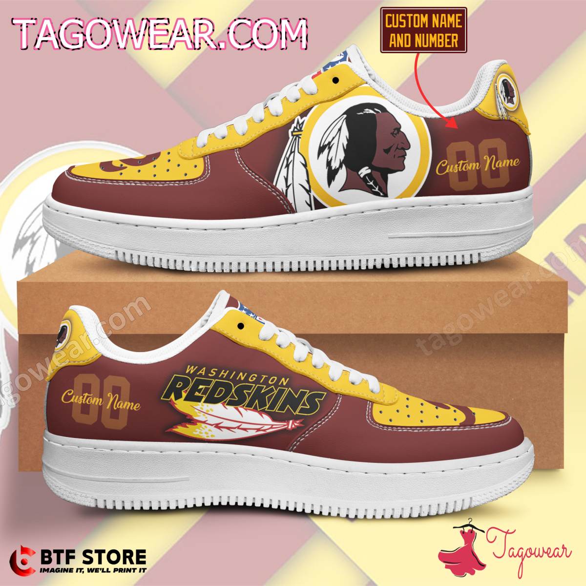 JWFancy Washington Redskins Air Low-Top Sneakers Shoes For Men And Women