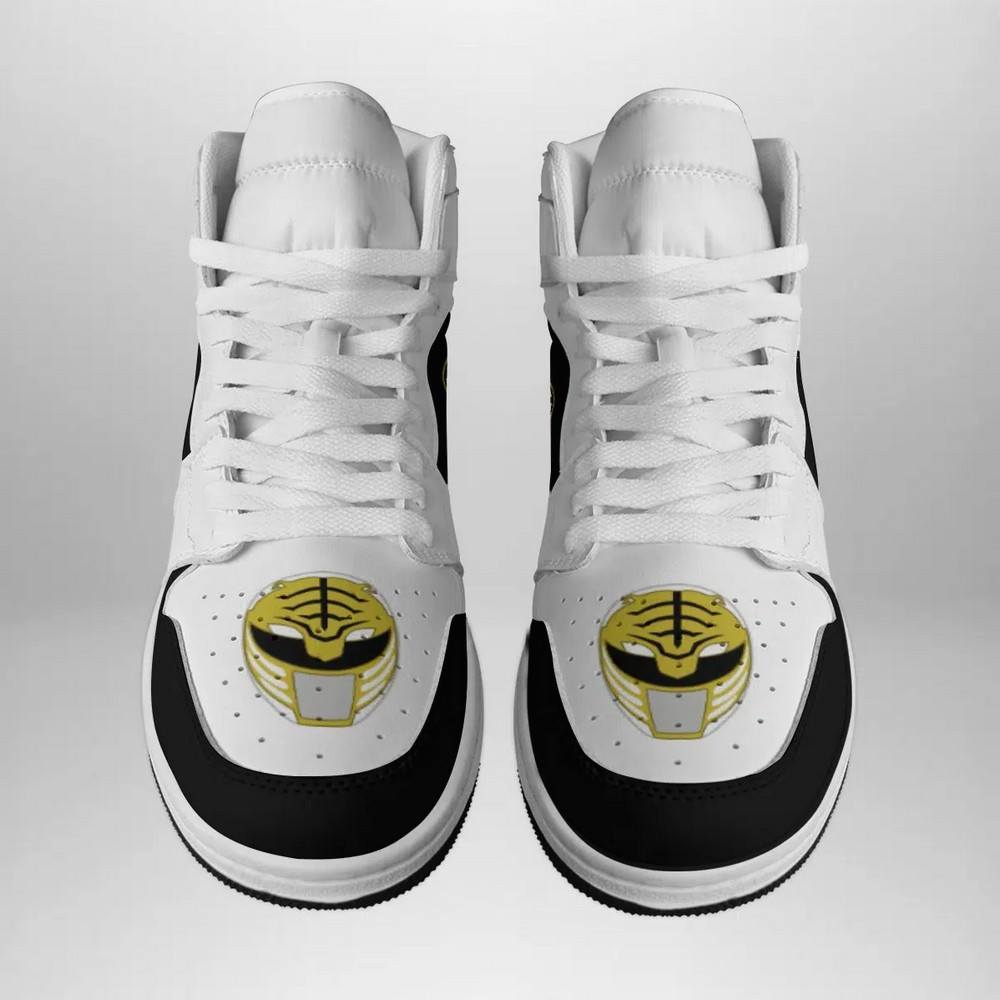 JWFancy White Ranger Mighty Morphin AJ1 High Sneakers Shoes For Men And Women