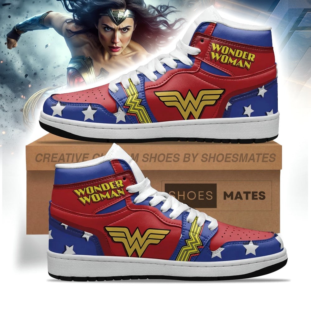 JWFancy Wonder Woman AJ1 High Sneakers Shoes For Men And Women