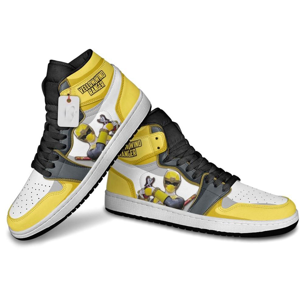 JWFancy Yellow Ninja Ranger AJ1 High Sneakers Shoes For Men And Women