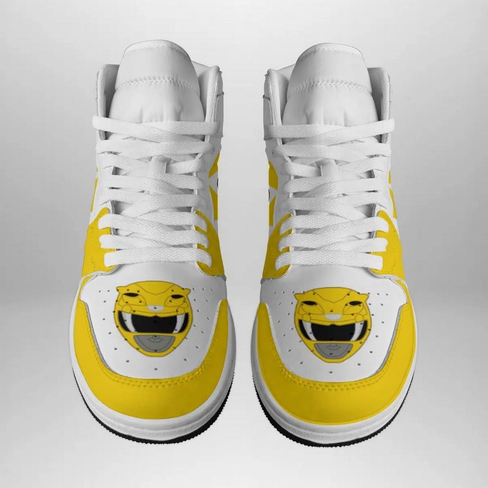 JWFancy Yellow Ranger Mighty Morphin AJ1 High Sneakers Shoes For Men And Women
