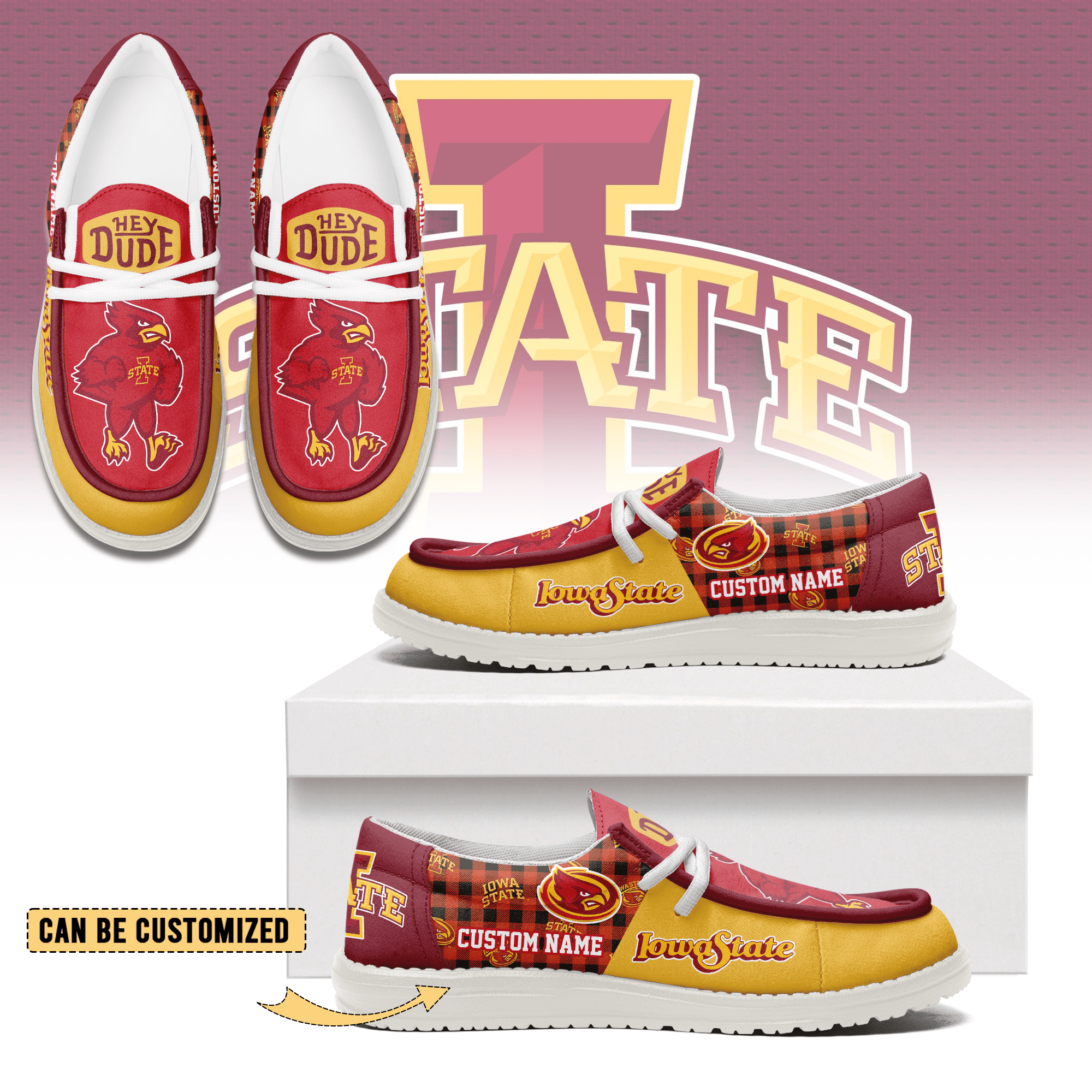 JWFancy Iowa State Cyclones Personalized Hey Dude Shoes For Men And Women