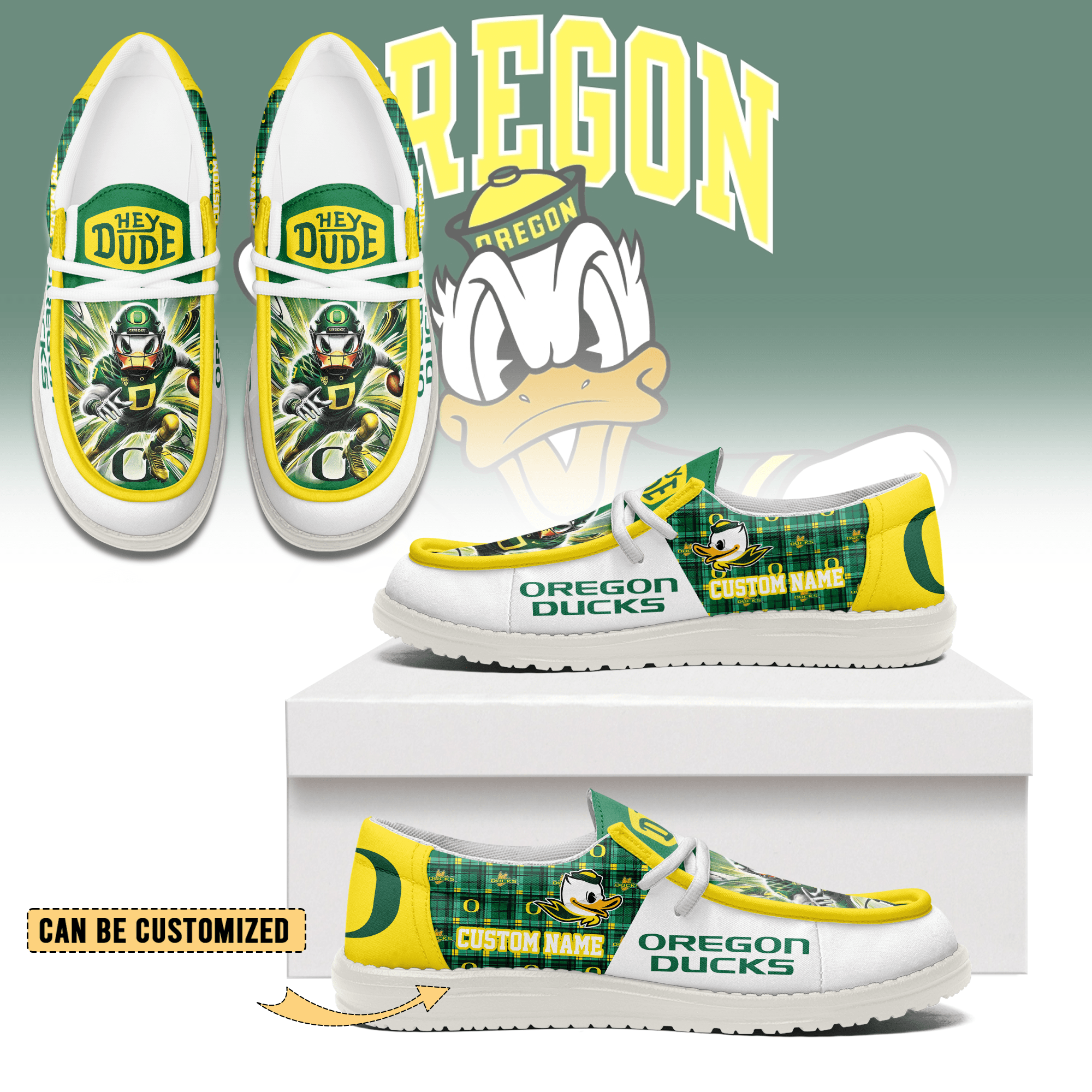 JWFancy Oregon Ducks Personalized Hey Dude Shoes For Men And Women
