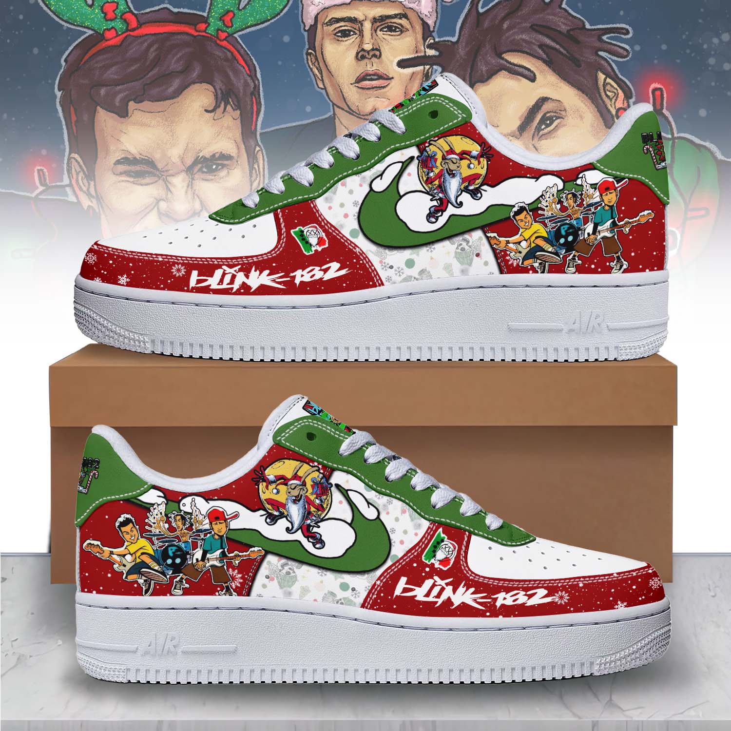 JWFancy Blink-182 x Christmas Air Low-Top Sneakers Shoes For Men And Women