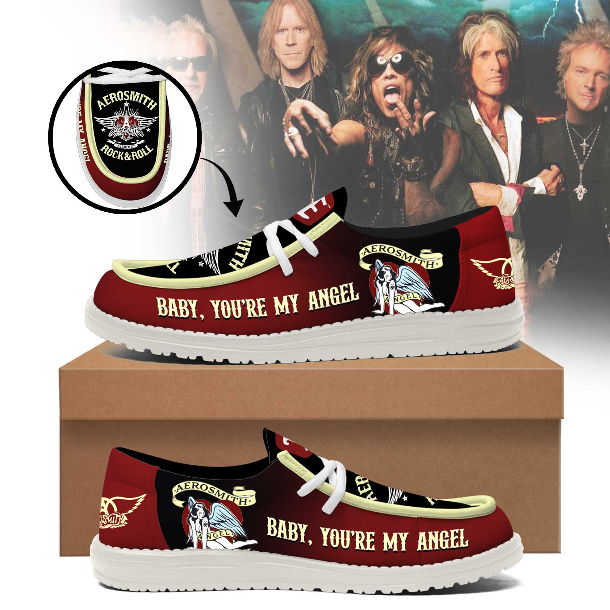 JWFancy Aerosmith Hey Dude Shoes Wally Men’s Lace Up Loafers Comfortable For Men And Women