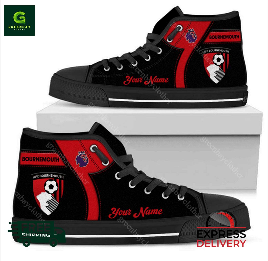 JWFancy A.F.C. Bournemouth High Top Canvas Sneakers Shoes For Men And Women