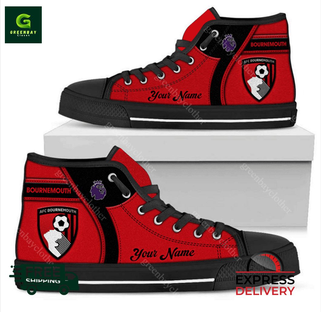JWFancy A.F.C. Bournemouth High Top Canvas Sneakers Shoes For Men And Women