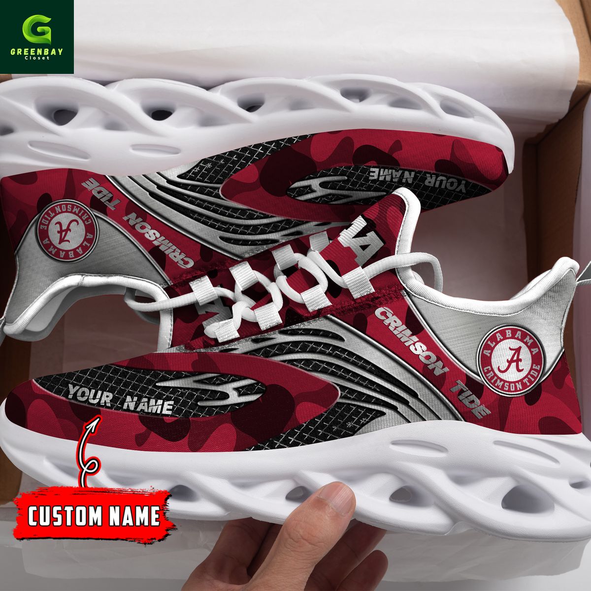 JWFancy Alabama Crimson Tide Max Soul Shoes Sneakers For Men And Women