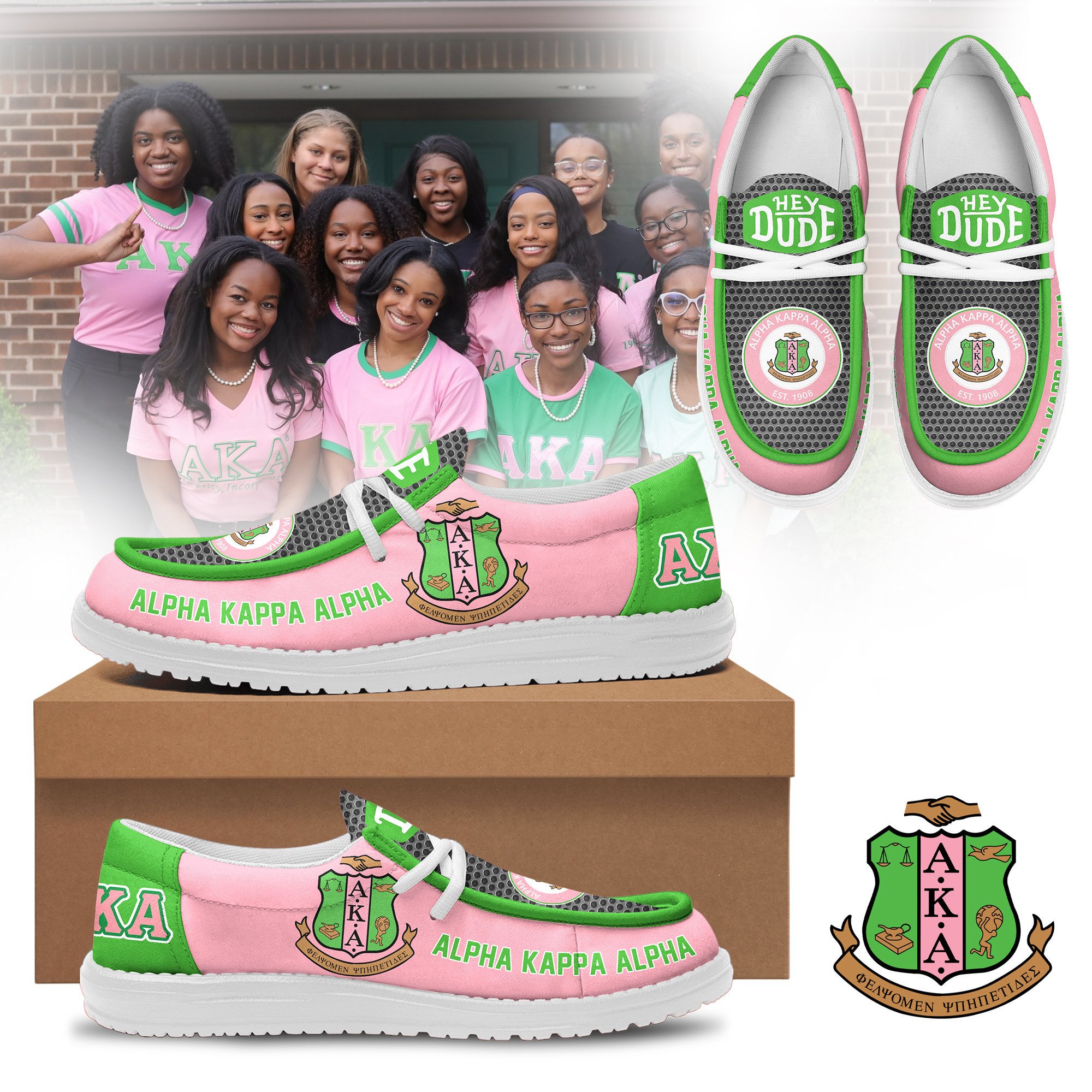 JWFancy Alpha Kappa Alpha Hey Dude Shoes Wally Men’s Lace Up Loafers Comfortable For Men And Women