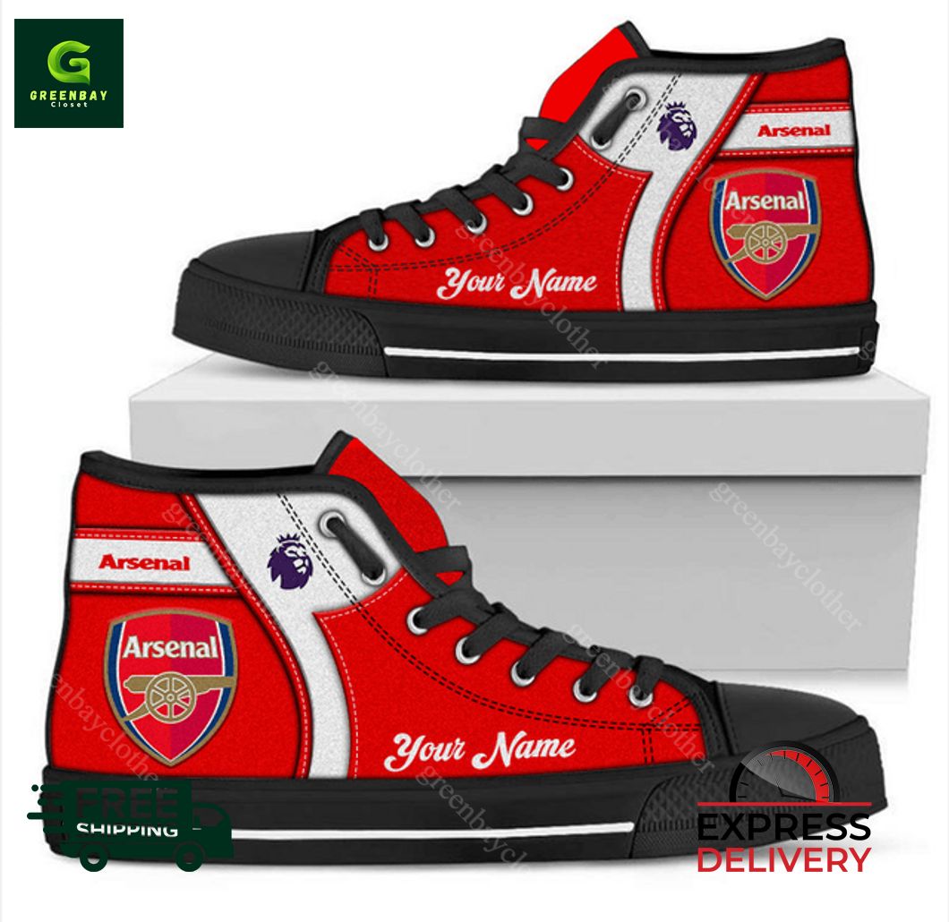 JWFancy Arsenal F.C. High Top Canvas Sneakers Shoes For Men And Women