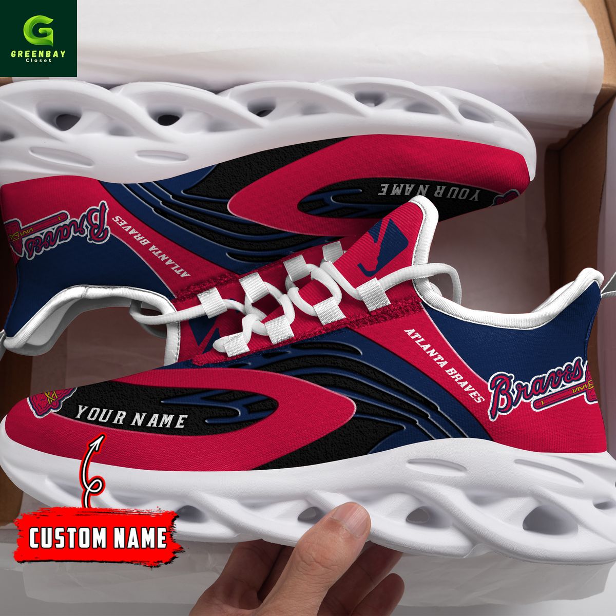 JWFancy Atlanta Braves Max Soul Shoes Sneakers For Men And Women