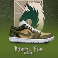 JWFancy  Attack on Titan  AJ1 Low Sneakers Shoes For Men And Women