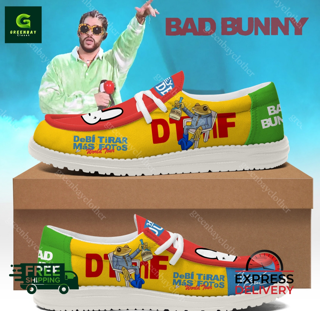 JWFancy Bad Bunny Hey Dude Shoes Wally Men's Lace Up Loafers Comfortable For Men And Women