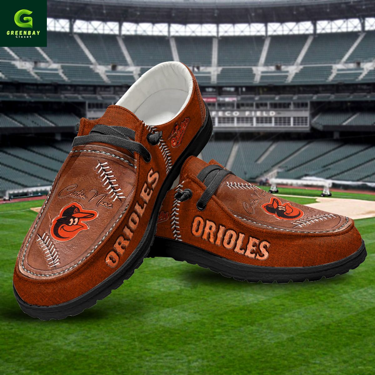 JWFancy Baltimore Orioles Hey Dude Shoes Wally Men's Lace Up Loafers Comfortable For Men And Women