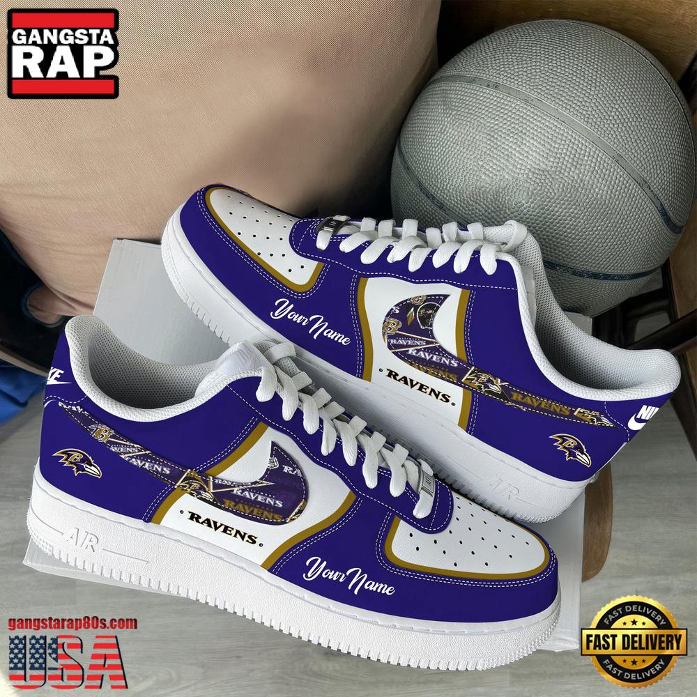 JWFancy Baltimore Ravens Air Low-Top Sneakers Shoes For Men And Women