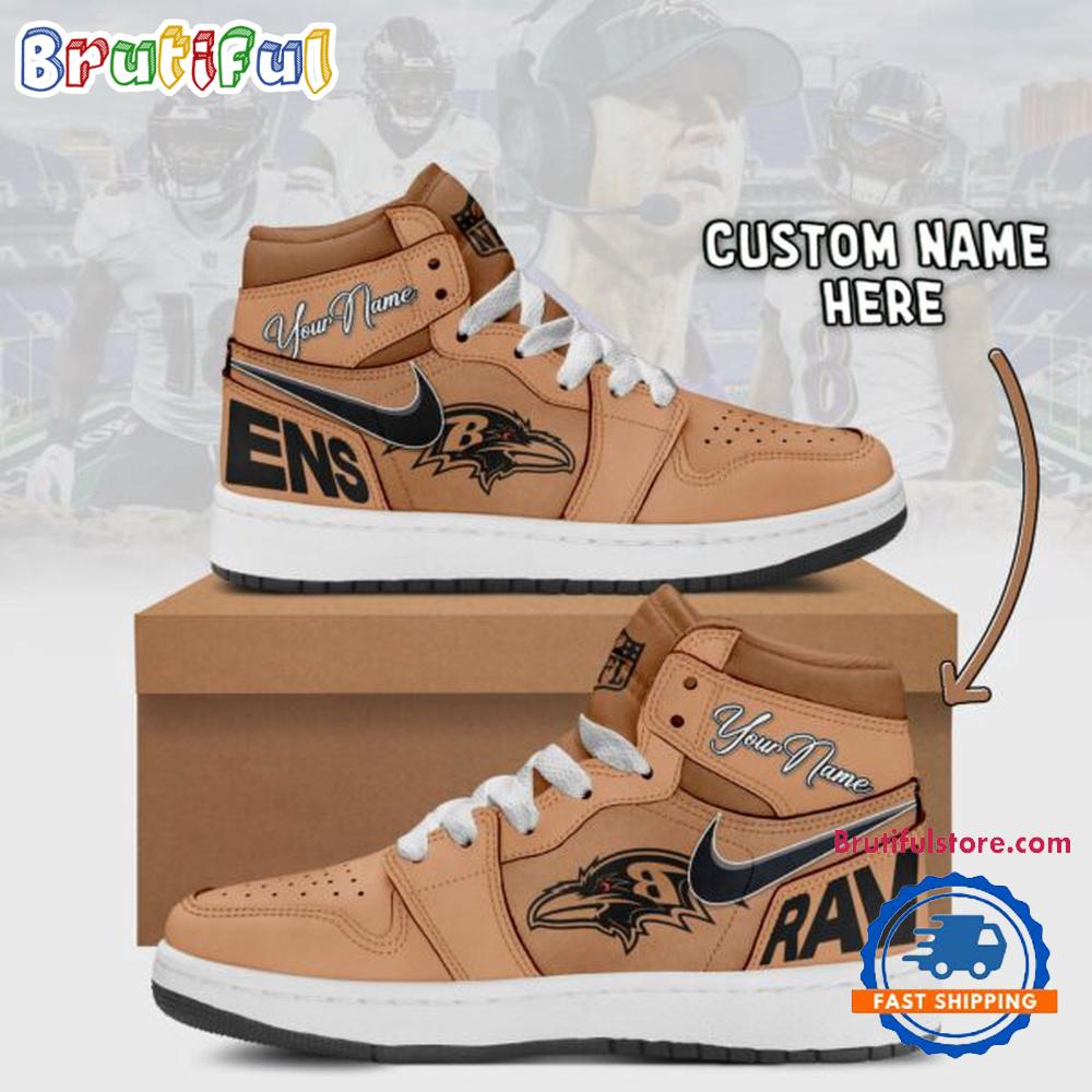 JWFancy Baltimore Ravens AJ1 High Sneakers Shoes For Men And Women