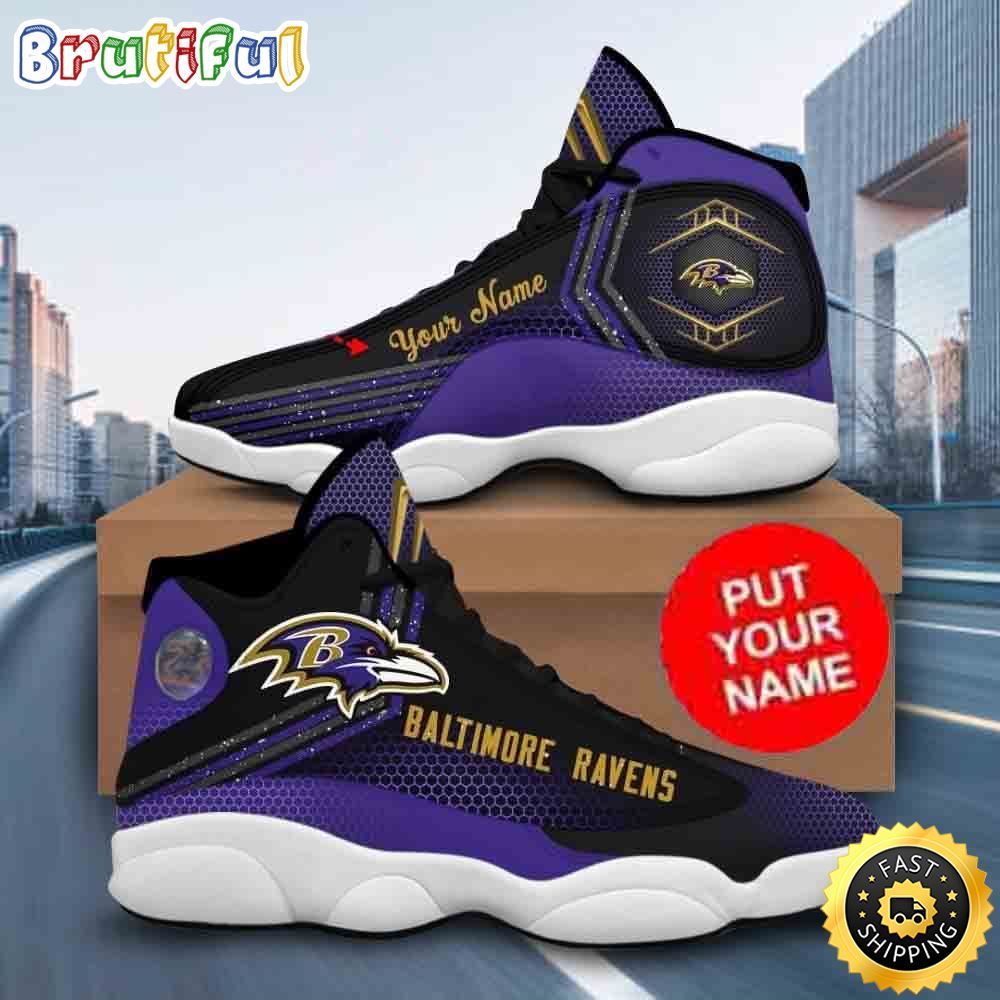 JWFancy Baltimore Ravens AJ13 Sneakers Shoes For Men And Women