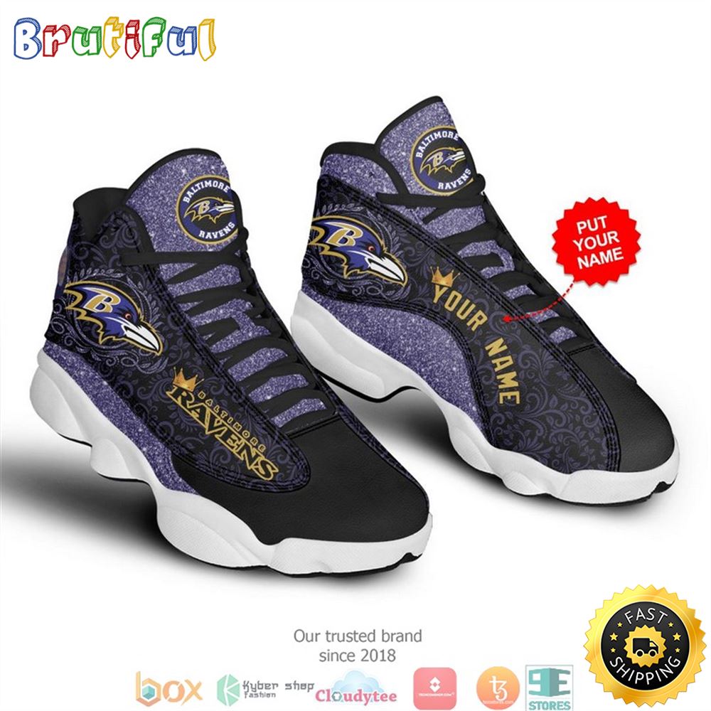 JWFancy Baltimore Ravens AJ13 Sneakers Shoes For Men And Women