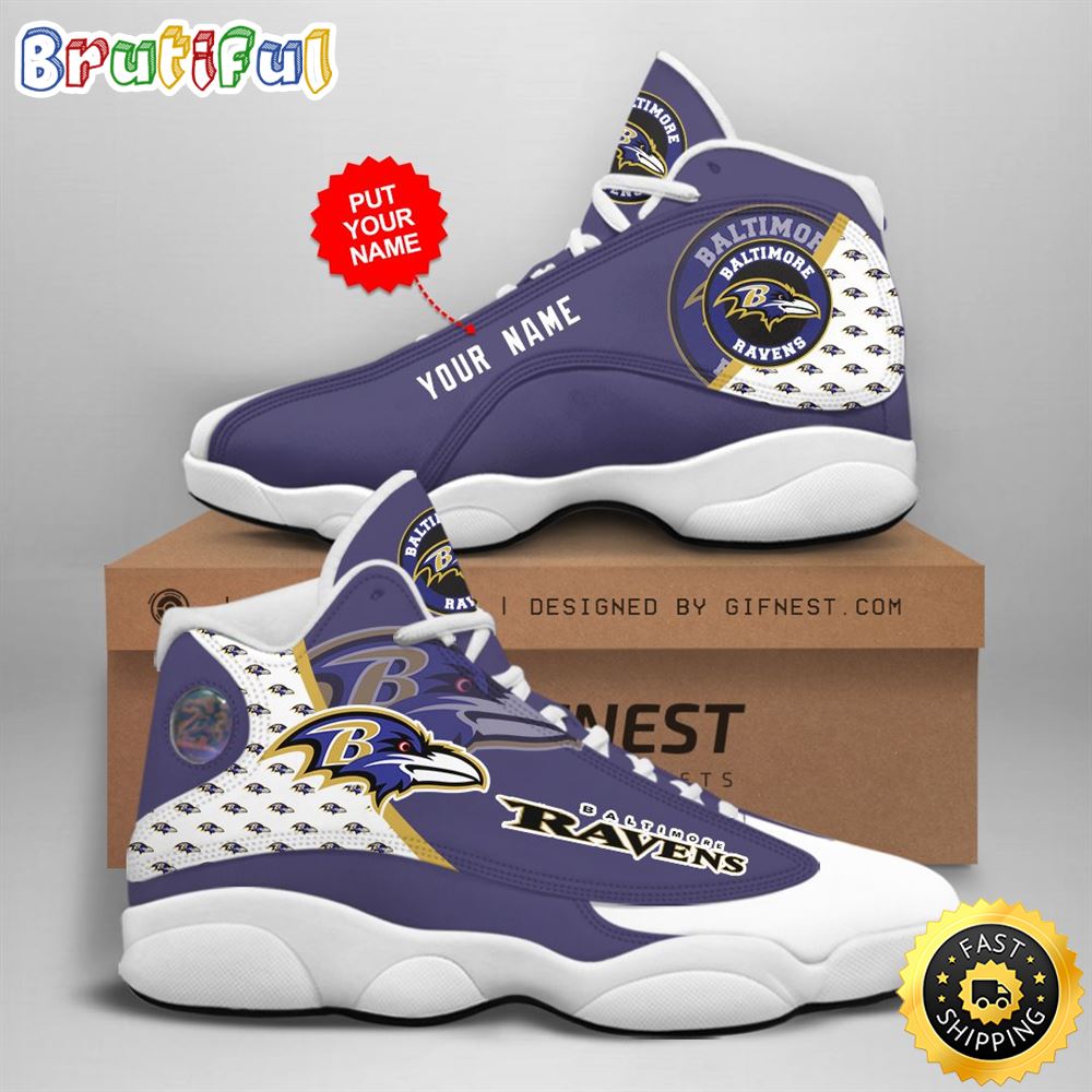 JWFancy Baltimore Ravens AJ13 Sneakers Shoes For Men And Women