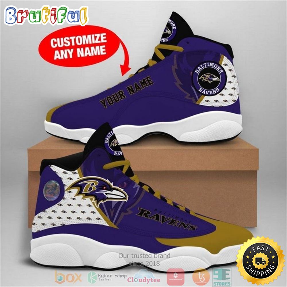 JWFancy Baltimore Ravens AJ13 Sneakers Shoes For Men And Women