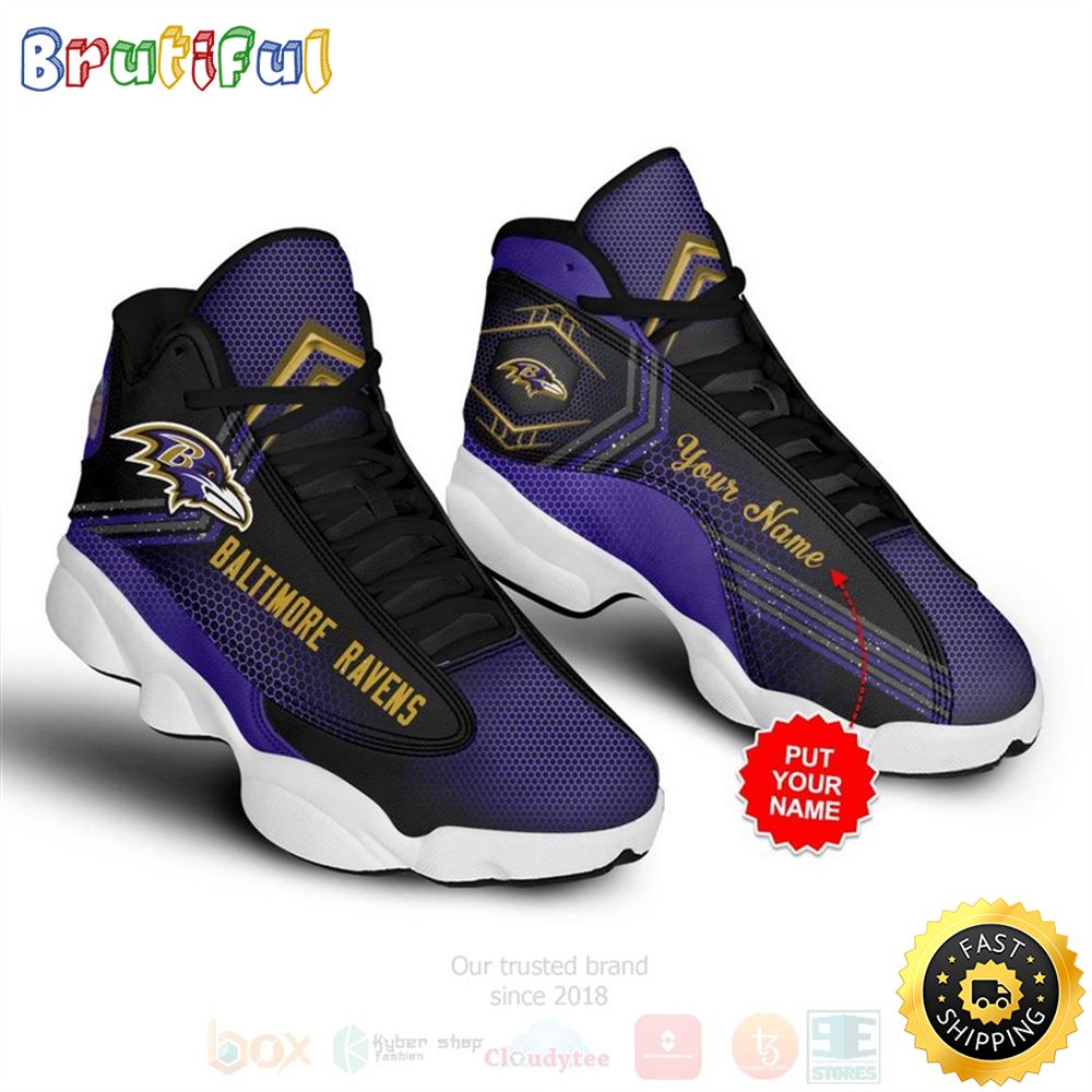 JWFancy Baltimore Ravens AJ13 Sneakers Shoes For Men And Women
