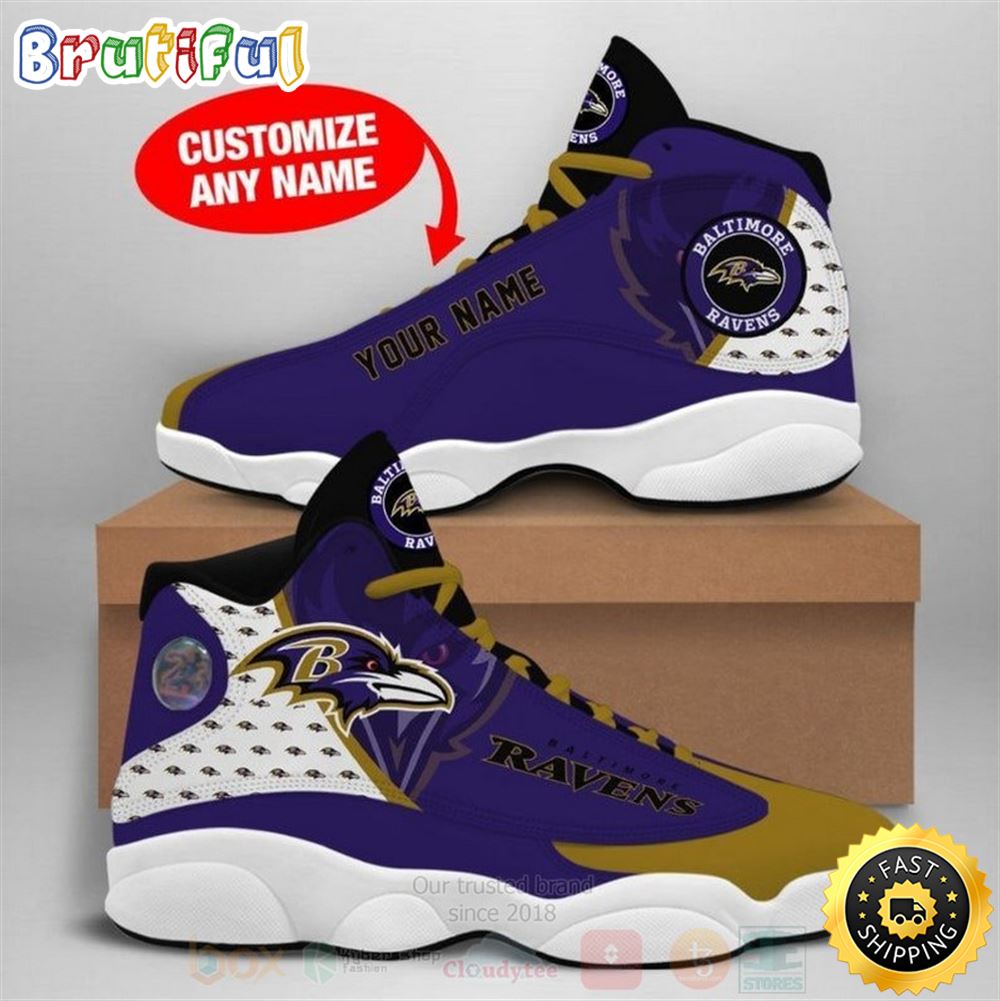 JWFancy Baltimore Ravens AJ13 Sneakers Shoes For Men And Women
