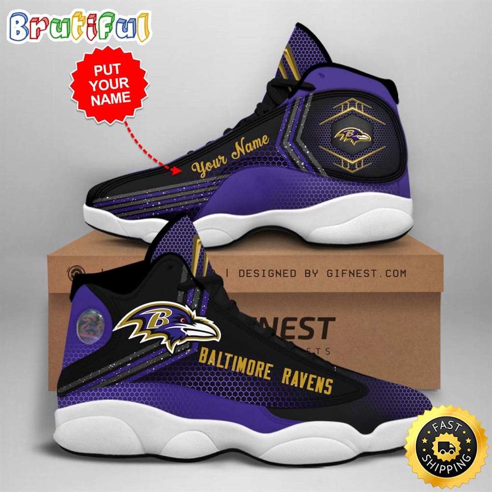 JWFancy Baltimore Ravens AJ13 Sneakers Shoes For Men And Women