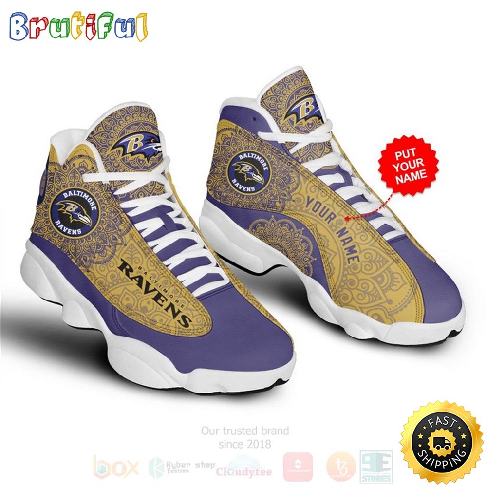 JWFancy Baltimore Ravens AJ13 Sneakers Shoes For Men And Women